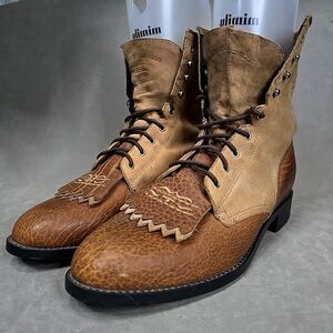Ariat Mens ATS Heritage Lacer Kilted Boots Suede & Pebbled Leather 30188 Sz 13